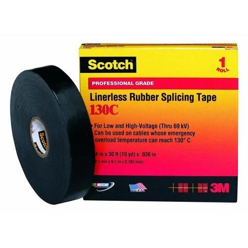 3M Scotch 130C Rubber Splicing Tape Black 38mm, 1 Mtr