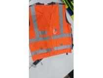 Safety Jacket Polyester Hi-Visibility 220 GSM With 2 Inch Reflective Strip Color Orange