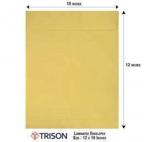 Trison Yellow Laminated Envelopes Size 12x10inch (Pack of 50pcs)
