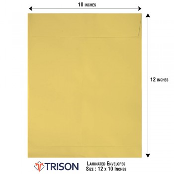 Trison Yellow Laminated Envelopes Size 12x10inch (Pack of 50pcs)
