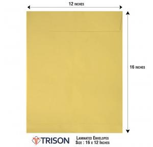 Trison Yellow Laminated Envelopes 16x12 inch (Pack of 50)