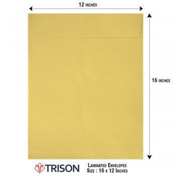 Trison Envelopes (Pack of 50) Yellow Laminated 100 GSM 16