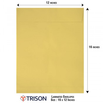 Trison Yellow Laminated Envelopes 16x12 inch (Pack of 50)