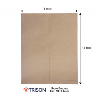 Trison Brown Envelopes 10x8 inch (Pack of 100)
