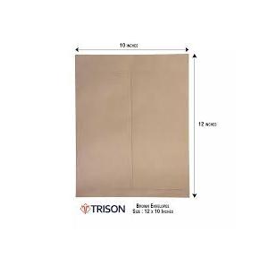Trison Brown Envelopes Size 12x10 (Pack of 100Pcs)