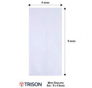 Trison White Envelopes 9x4 inch (Pack of 250)