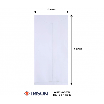 Trison White Envelopes 10x4.5 inch (Pack of 250)