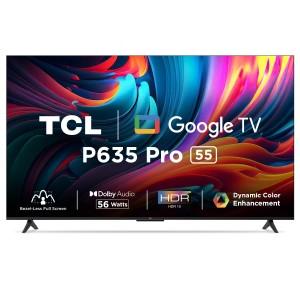 TCL Ultra HD 4K Smart LED Google TV 55 Inch (139 cm) Bezel Less Full Screen Series 5P635 Pro, Black