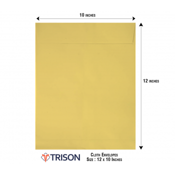 Trison Yellow Cloth Envelopes 12x10 inch (Pack of 50)