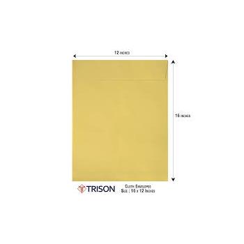 Trison Cloth Envelopes (Pack of 50) Yellow Non-Laminated 100 GSM 16