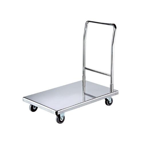 Platform Trolley Stainless Steel 202 Size: 30 X 45 Inch With Pipe 30mm Tube Frame & 2 mm SS Sheet 4 Inch Wheel Capacity: upto 500 Kg