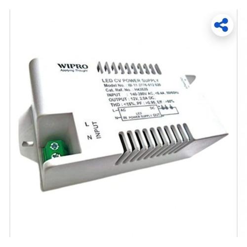 Wipro Garnet LED Strip Driver H12430 3A Input: 230V, Output: 24V