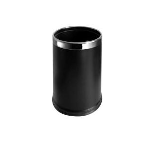 Powder Coated Dustbin SS Black Size: 8x12 Inch