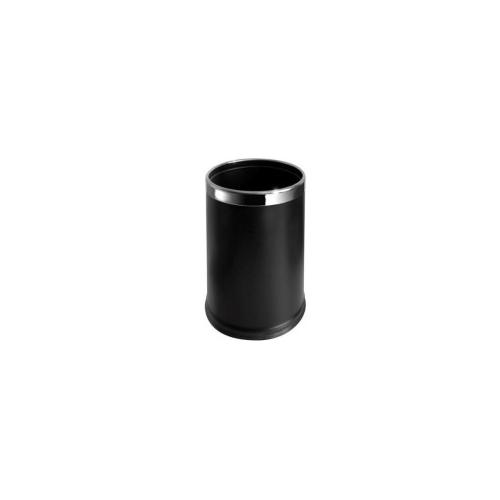 Powder Coated Dustbin SS Black Size: 8x12 Inch