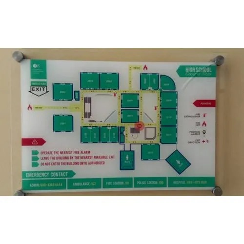 Acrylic Signage Board Auto Cad Drafting Floor Plan 3mm 2.5x2 Feet