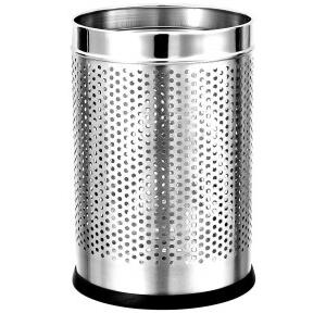 Perforated Open Type Dustbin SS304 10 Ltr 8x12 Inch