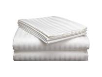 Cotton Single Bedsheet With Satin Stripe 250 TC 60x90 Inch White