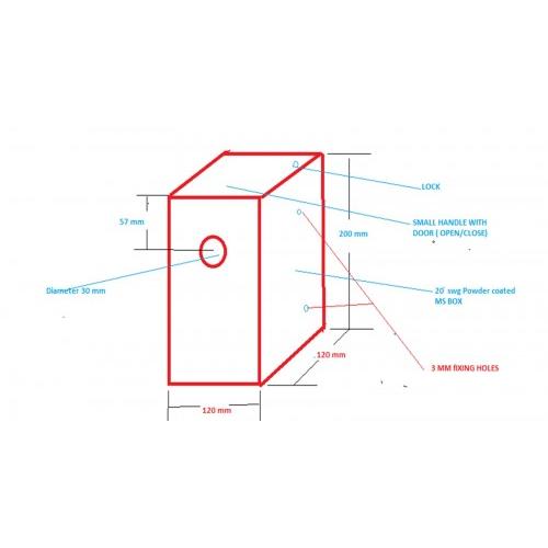 MS Powder Coated Box Suitable For Air Wick Machine Thickness 1.2mm 120x120x200mm With Opening Handle