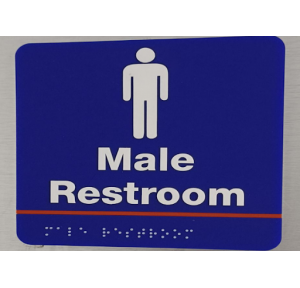 Vinyl Sunboard With Lamination Male Restroom Braille Signage (Only Printed) Thickness: 3mm Size: 6x6 Inch