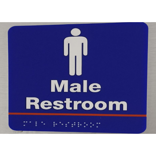 Vinyl Sunboard With Lamination Male Restroom Braille Signage (Only Printed) Thickness: 3mm Size: 6x6 Inch
