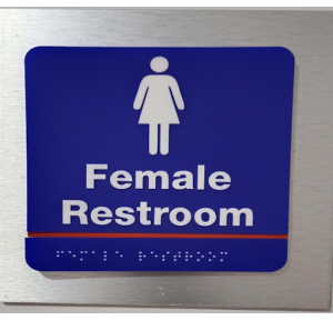 Vinyl Sunboard With Lamination Ladies Toilet Braille Signage (Only Printed) Thickness: 3mm Size: 6x6 Inch