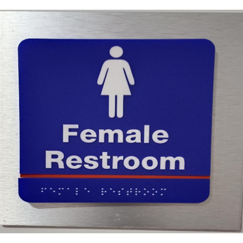 Vinyl Sunboard With Lamination Ladies Toilet Braille Signage (Only Printed) Thickness: 3mm Size: 6x6 Inch
