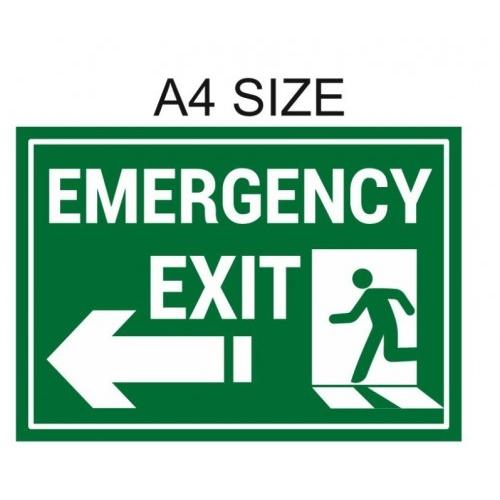 Vinyl Sunboard With Lamination Emergency Exit Door Signage Vinyl A4 Size Thickness 3 MM