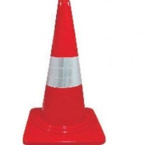 Frontier Polymers Traffic Cone FTC-OP-750 SR UV Stabilized Weight 4 kg With Tape Dimensions H 750 X Square Base- 385 mm