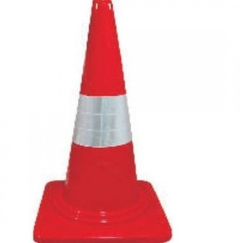 Frontier Polymers Traffic Cone FTC-OP-750 SR UV Stabilized Weight 4 kg With Tape Dimensions H 750 X Square Base- 385 mm