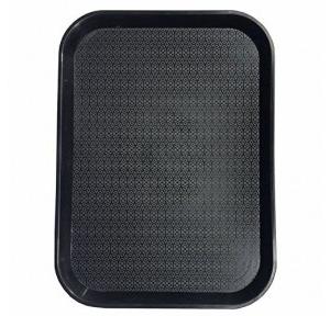 Anti Skid Salver Tray Rectangle Shape Size: 16 x 12 Inch Black Color