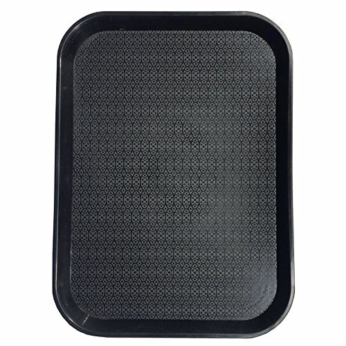 Anti Skid Tray Rectangle Shape Size 18 x 14 Inch Black Color