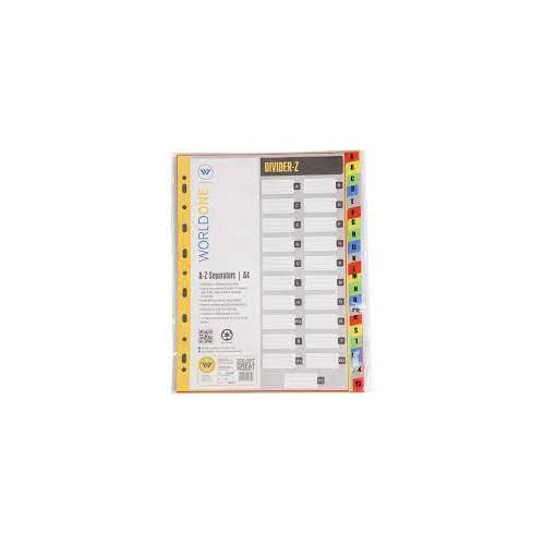 Worldone Dividers In Multi Color Alphabet A to Z