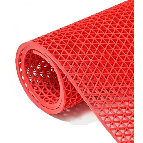 PVC Rubber Anti Slip Mat Size: 6 x 4 Feet Thickness: 4mm Red