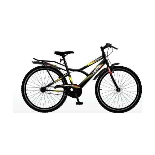 Hero Bonfire Cycle 26 Inch Wheel Size With Integrated Carrier With Fat Tyres of 26 x 2.40 Color Black