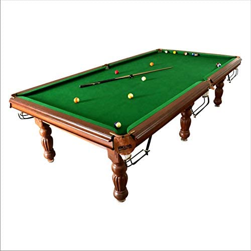 Snooker Pool Table Size 8 x 4 Feet 6 Legs Sturdy With 4 Cues Cover Ball Set Brush Lamp and 38mm 3 Piece Marble Slate