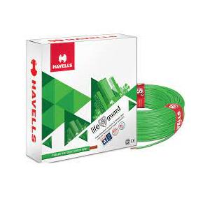 Havells Life Guard Single Core FR-LSH PVC Insulated Industrial Cables WHFFFNGL12X57 2.5 Sqmm 180 Mtr (Green)
