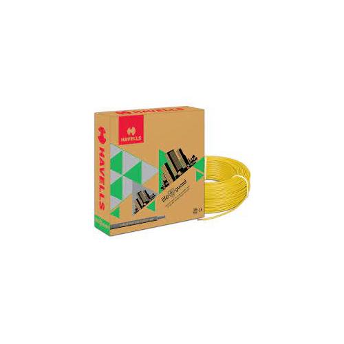 Havells Life Guard Single Core FR-LSH PVC Insulated Industrial Cables WHFFFNYL14X07 4 Sqmm 180 Mtr (Yellow)