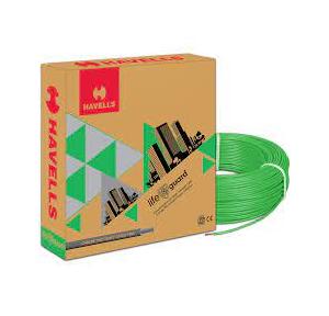 Havells Life Guard Single Core FR-LSH PVC Insulated Industrial Cables WHFFFNGL16X07 6 Sqmm 180 Mtr (Green)