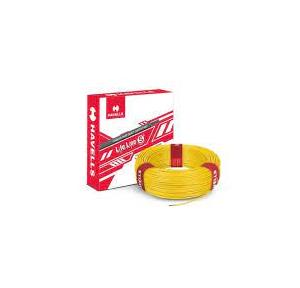 Havells Life Line Single Core FR PVC Insulated Industrial Cables WHFFDNYL1X757 0.75 Sqmm 180 Mtr (Yellow)
