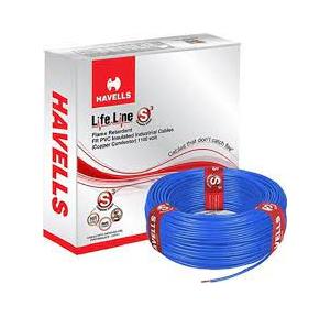 Havells Life Line Single Core FR PVC Insulated Industrial Cables WHFFDNBL1X757 0.75 Sqmm 180 Mtr (Blue)
