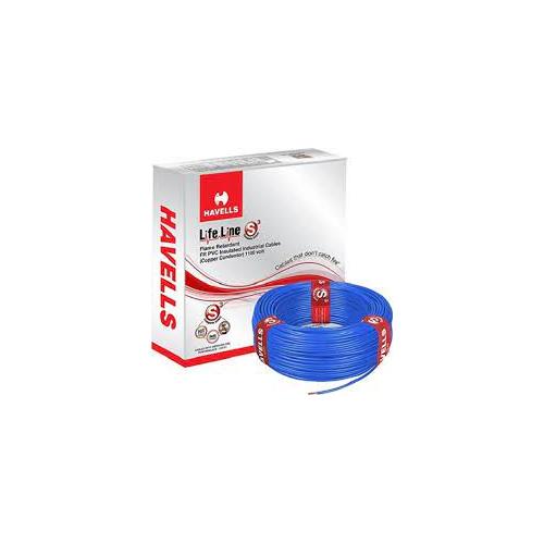 Havells Life Line Single Core FR PVC Insulated Industrial Cables WHFFDNBL1X757 0.75 Sqmm 180 Mtr (Blue)