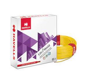 Havells Life Shield Single Core HFFR Insulated Industrial Cables WHFFZNYL14X07 4 Sqmm 180 Mtr (Yellow)