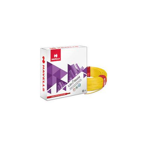 Havells Life Shield Single Core HFFR Insulated Industrial Cables WHFFZNYL14X07 4 Sqmm 180 Mtr (Yellow)