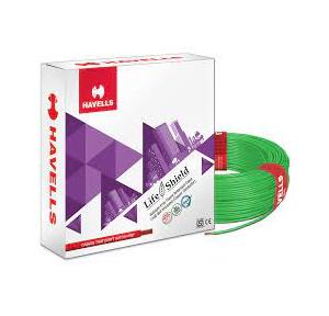 Havells Life Shield Single Core HFFR Insulated Industrial Cables WHFFZNBL14X07 4 Sqmm 180 Mtr (Green)