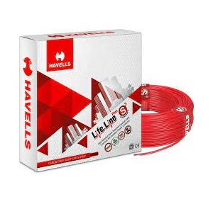 Havells Life Line Single Core FR PVC Insulated Industrial Cables WHFFDNRF1X75 0.75 Sqmm 200 Mtr (Red)
