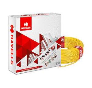 Havells Life Line Single Core FR PVC Insulated Industrial Cables WHFFDNYF11X0 1 Sqmm 200 Mtr (Yellow)