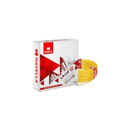 Havells Life Line Single Core FR PVC Insulated Industrial Cables WHFFDNYF11X0 1 Sqmm 200 Mtr (Yellow)