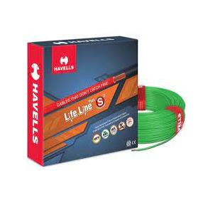 Havells Life Line Single Core FR PVC Insulated Industrial Cables WHFFDNGF11X0 1 Sqmm 200 Mtr (Green)