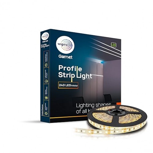 Wipro Strip Light DF42827 Garnet Plastic Profile Warm White 2700K 240 LEDs/Mtr 16W/M