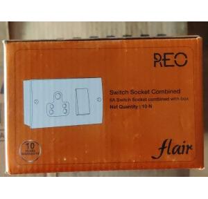 Havells Reo 6A Switch Socket AHETWXW062 Combined With Box